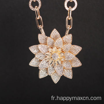 2022NEUNEW Arrivée Fashion Gold Placing Grand Collier de fleurs